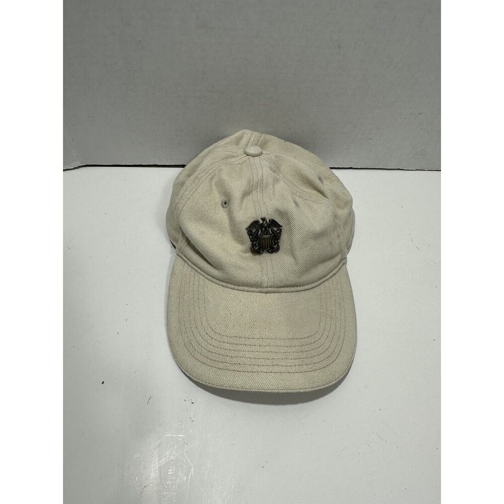 Vintage US Naval Officer Page & Tuttle Hat Cap USA Cap Beige US Navy Metal‎ Pin